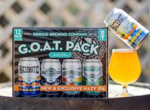 Ninkasi Brewing发布了Hazematic Hazy IPA in The G.O.A.T. Pack。(图片由Ninkasi Brewing提供)